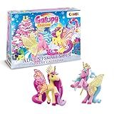 GALUPY UNICORN Adventskalender Kinder - Spielzeug Adventskalender mit 2 Exklusive Einhorn-Figuren Und Verschiedene Zubehörteile, 24 Spielzeugüberraschungen