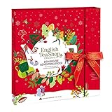 ETS - Premium Tee Adventskalender mit Schleife 'Red Christmas', 25 BIO Tee in Teepyramiden, Früchtetee, Kräutertee, Wintertee