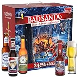 Der freche KALEA Bier Adventskalender Edition Bad Santa | Neuheit 2023 | 24x0,33l Bierspezialitäten inkl. Verkostungsglas | für bierbegeisterte | Biergeschenk für Männer und Frauen