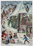Richard Sellmer Verlag Nostalgischer Adventskalender / Weihnachtskalender mit Bildern und Glimmer für Kinder und Erwachsene Rodelfreuden