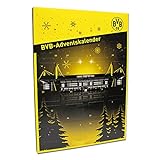 Borussia Dortmund Adventskalender, Schwarzgelb, 24 Edel-Vollmilch-Schokoladentürchen, BVB-Emblem one size