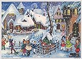 Richard Sellmer Verlag Nostalgischer Adventskalender aus Papier mit Glimmer für Kinder und Erwachsene Es schneit